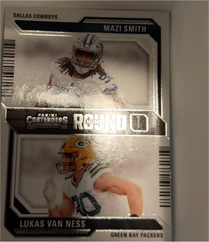 2023 Panini Contenders Round Numbers #7 Mazi Smith / Lukas Van Ness — front