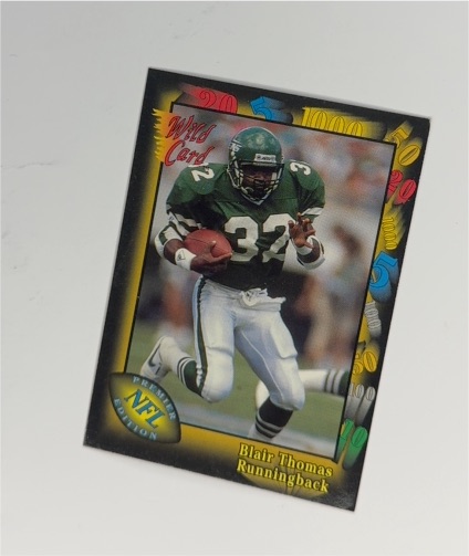 1991 Wild Card #21 Blair Thomas — front