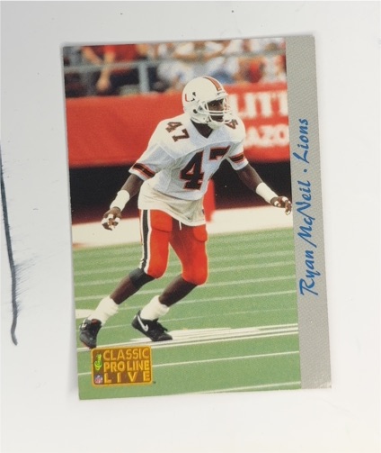 1993 Classic Pro Line Live #84 Ryan McNeil — front
