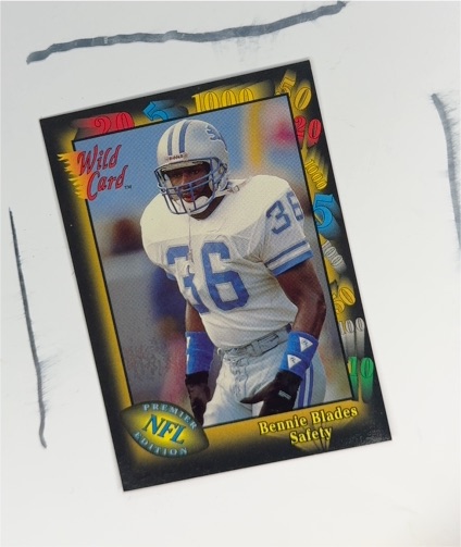 1991 Wild Card #90 Bennie Blades Detroit Lions — front
