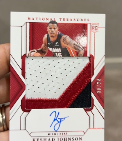 2024-25 Panini National Treasures #RC Keshad Johnson Rookie Patch Auto — front