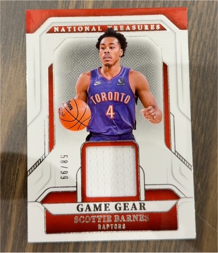2024-25 Panini National Treasures Game Gear #GG-SBN Scottie Barnes — front