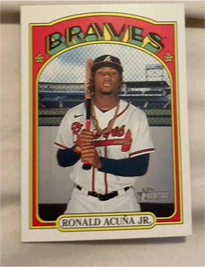 2021 Topps Heritage #299 Ronald Acuna Jr. Atlanta Braves — front