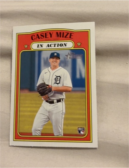 2021 Topps Heritage #254 Casey Mize In Action Rookie Card — front