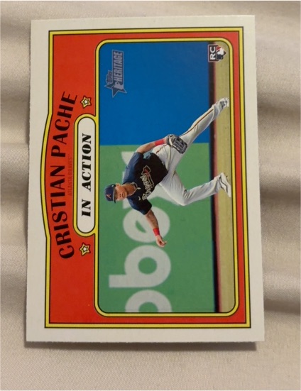 2021 Topps Heritage #304 Cristian Pache In Action Rookie Card — front