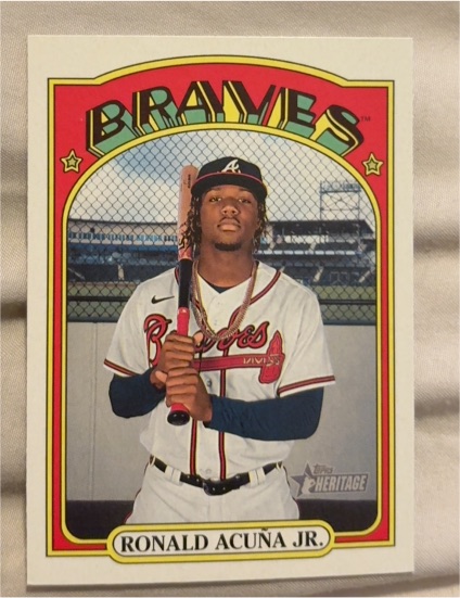 2021 Topps Heritage #299 Ronald Acuna Jr. — front