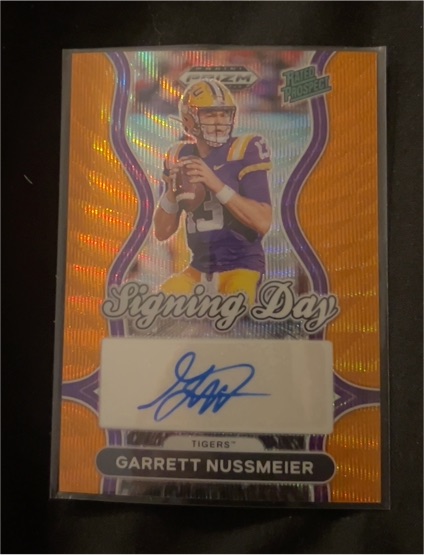 2025 Panini Prizm Draft Picks #SD-GNR Garrett Nussmeier Signing Day Auto — front
