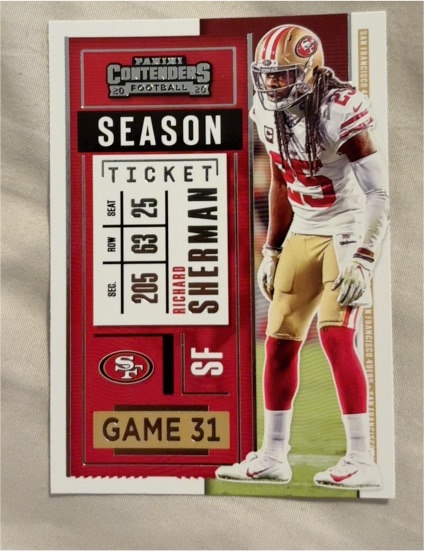 2020 Panini Contenders #25 Richard Sherman Season Ticket — front