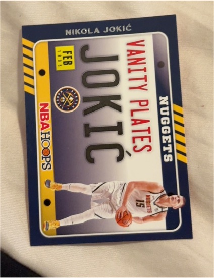 2020-21 Panini NBA Hoops #17 Nikola Jokic Vanity Plates — front