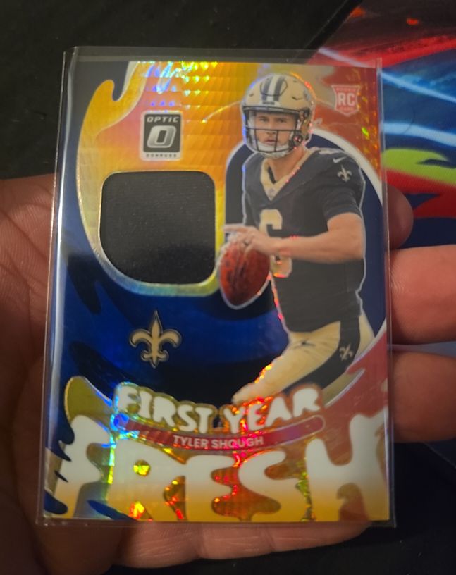 2025 Panini Donruss Optic #FYFBH-TSH Tyler Shough First Year Fresh Patch — front