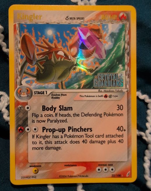 2006 Pokémon EX Crystal Guardians #22 Kingler — front