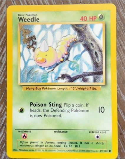1999 Pokémon #69 Weedle — front