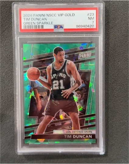 2024 Panini NSCC VIP Gold #23 Tim Duncan Green Sparkle — front