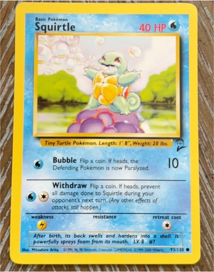 1999 Pokémon Base Set #93 Squirtle — front