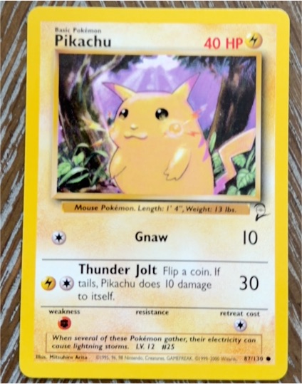 1999 Pokémon #58 Pikachu — front