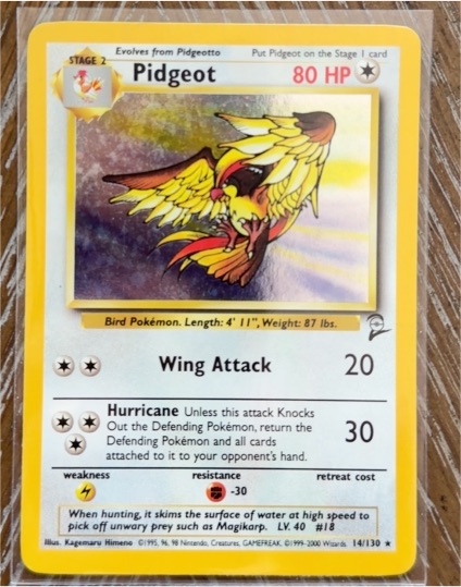1999 Pokémon Base Set 2 #14 Pidgeot — front