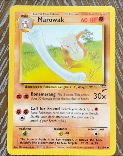 1995 Pokémon #52 Marowak Jungle — front