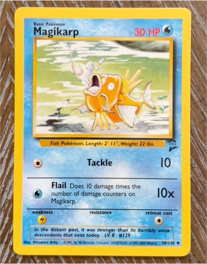 1999 Pokémon Base Set 2 #50 Magikarp — front