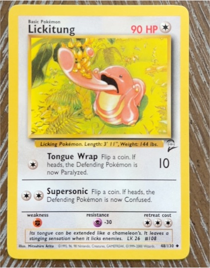 1999 Pokémon Base Set 2 #48 Lickitung — front