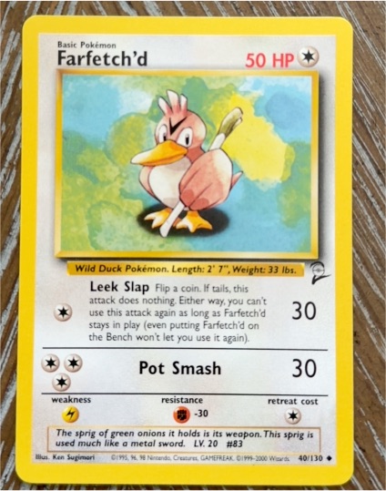 1999 Pokémon Base Set 2 #40 Farfetch'd — front