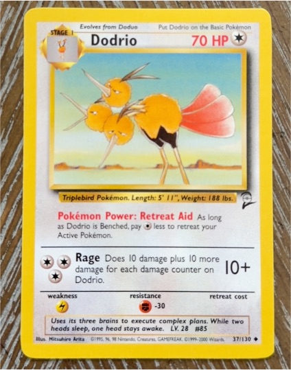 1999 Pokémon Jungle #37 Dodrio — front