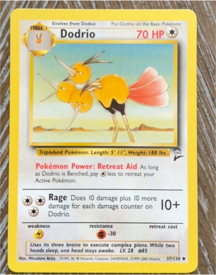 1999 Pokémon #37 Dodrio — front