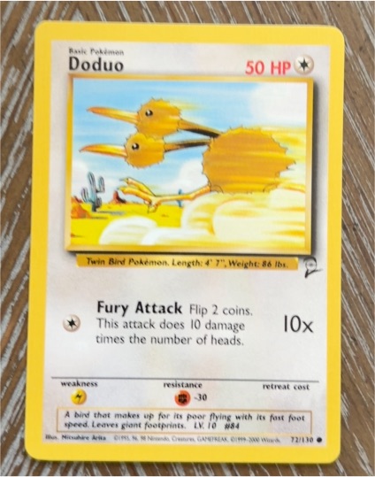 1999 Pokémon Base Set 2 #72 Doduo — front