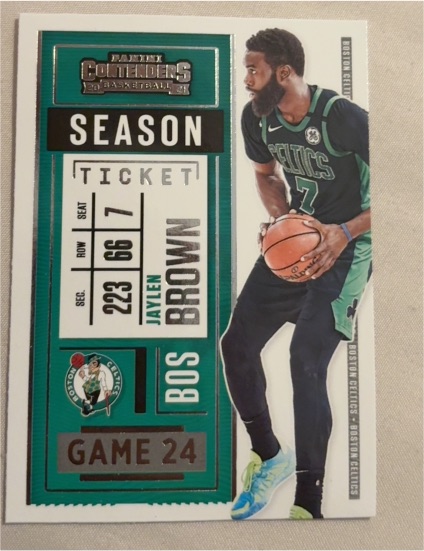2020-21 Panini Contenders #84 Jaylen Brown Season Ticket Boston Celtics — front