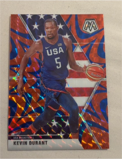 2019-20 Panini Mosaic #251 Kevin Durant USA Basketball Orange Reactive Prizm — front
