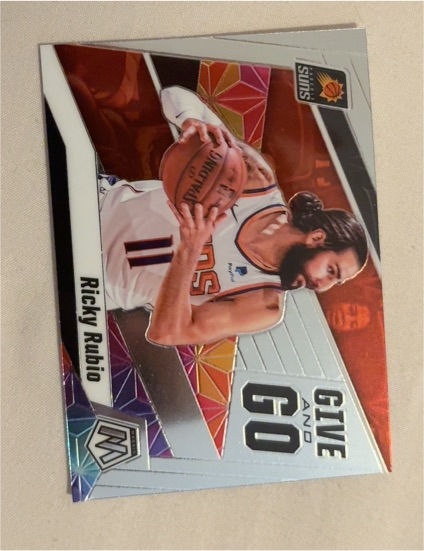 2019-20 Panini Mosaic #12 Ricky Rubio Give and Go — front