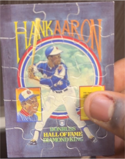 1986 Donruss Hall of Fame Diamond King Puzzle Hank Aaron — front