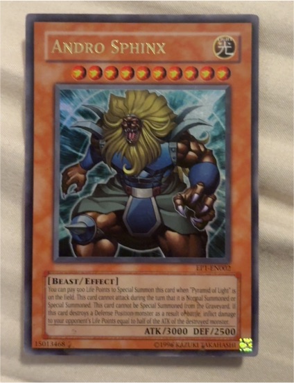 1996 Yu-Gi-Oh! #EP1-EN002 Andro Sphinx — front