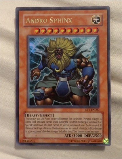 1996 Yu-Gi-Oh! EP1-EN002 Andro Sphinx — front