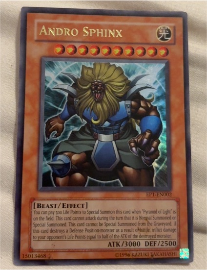 1996 Yu-Gi-Oh! EP1-EN002 Andro Sphinx — front