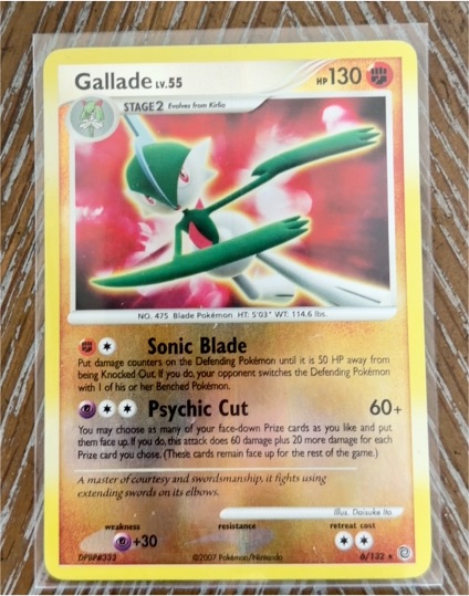 2007 Pokemon Secret Wonders #6 Gallade Lv. 55 — front