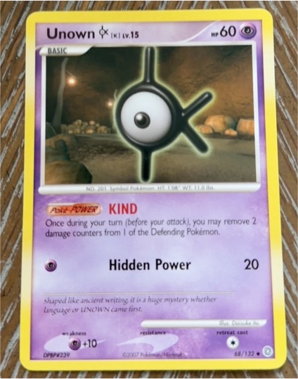 2007 Pokémon Secret Wonders #68 Unown K — front