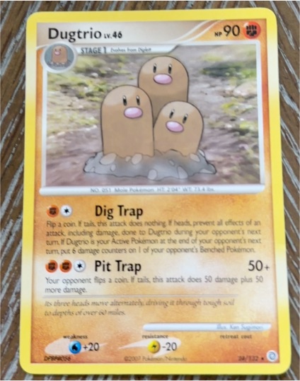 2007 Pokémon Secret Wonders #24 Dugtrio — front