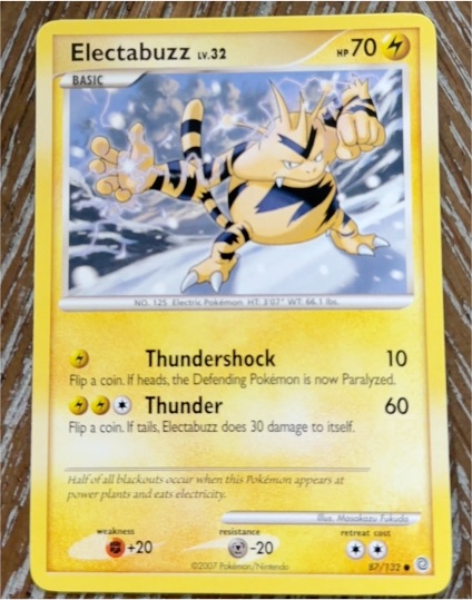 2007 Pokemon Secret Wonders #87 Electabuzz — front