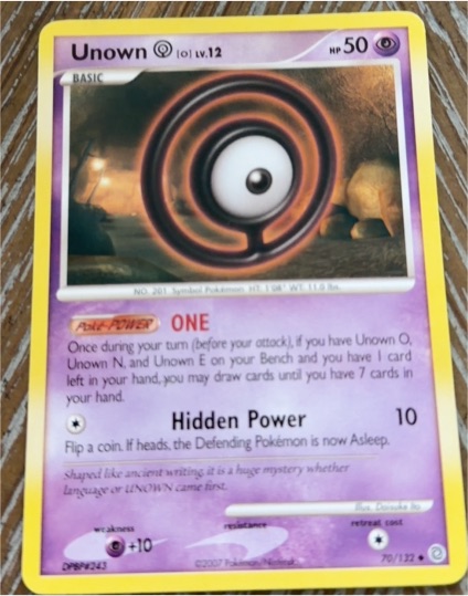 2007 Pokémon Secret Wonders #70 Unown O — front