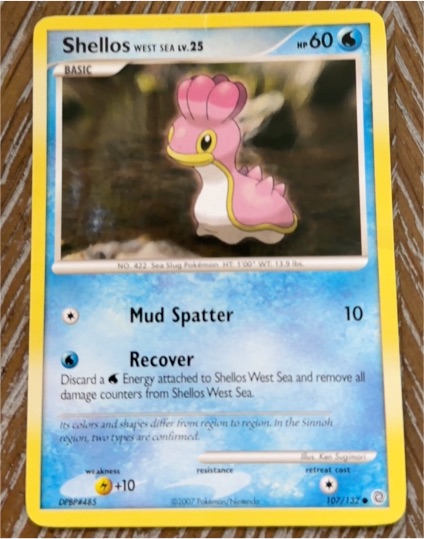 2007 Pokémon Secret Wonders #107 Shellos West Sea — front