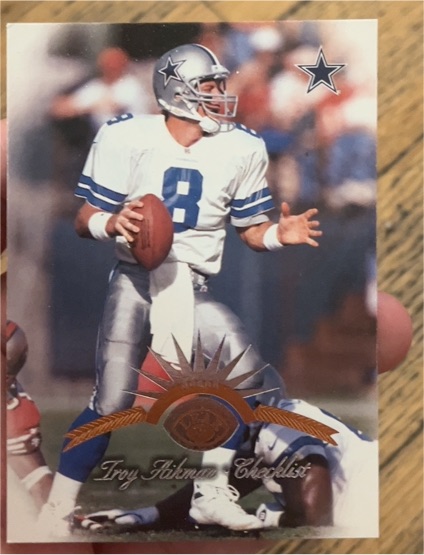 1997 Leaf #199 Troy Aikman Checklist Dallas Cowboys — front