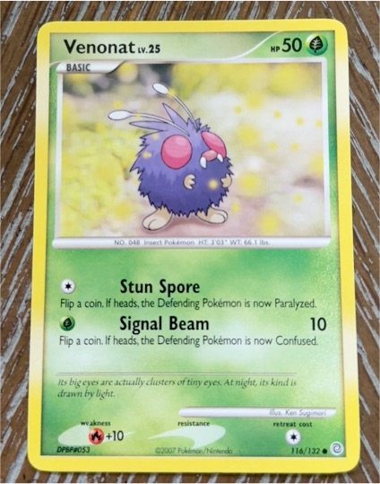 2007 Pokemon Secret Wonders #116 Venonat — front
