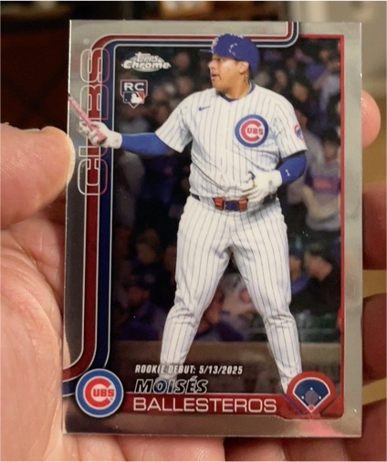2025 Topps Chrome Update #USC7 Moises Ballesteros Rookie Debut Chicago Cubs — front