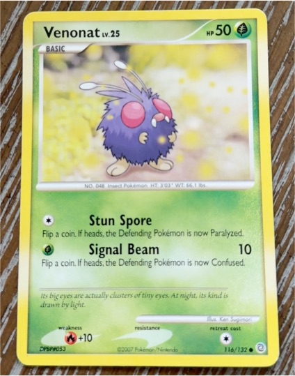 2007 Pokemon Secret Wonders #116 Venonat — front