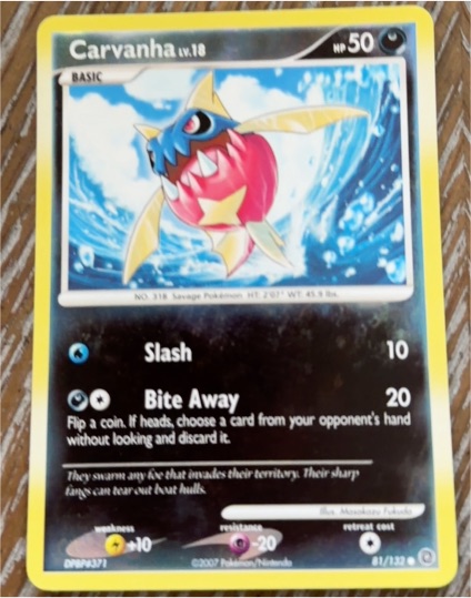 2007 Pokemon Secret Wonders #81 Carvanha — front