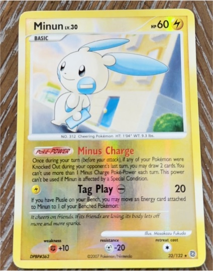 2007 Pokémon Secret Wonders #32 Minun — front