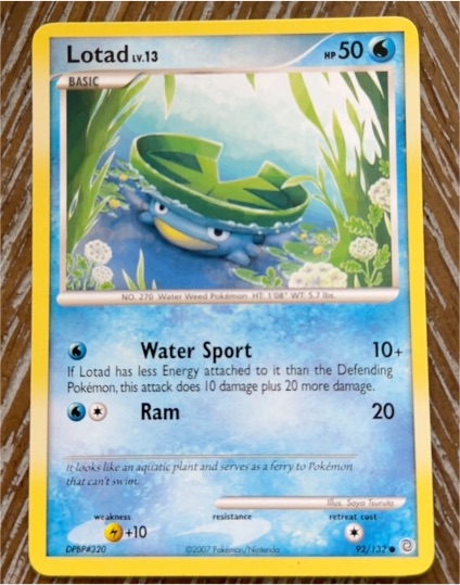 2007 Pokémon Secret Wonders #92 Lotad Lv.13 — front