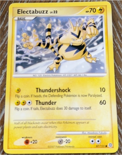 2007 Pokémon Secret Wonders #87 Electabuzz — front