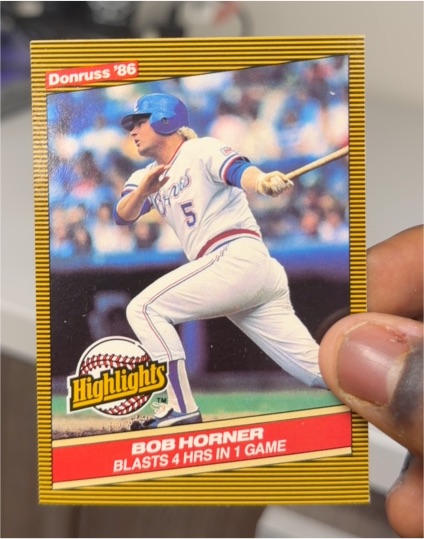 1986 Donruss Highlights #22 Bob Horner — front