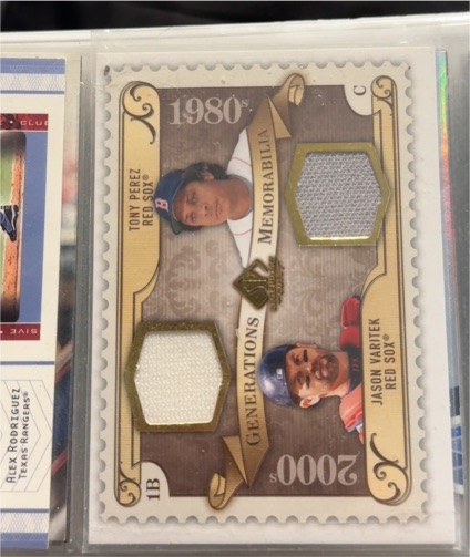 2009 SP Legendary Cuts Generations Dual Memorabilia #GM-PV Tony Perez / Jason Varitek — front